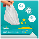 Pampers Fresh Clean Feuchttücher, 15 Packungen mit 80 Tüchern, insgesamt 1200 Tücher, leichter Duft, auch für Hände und Gesicht geeignet