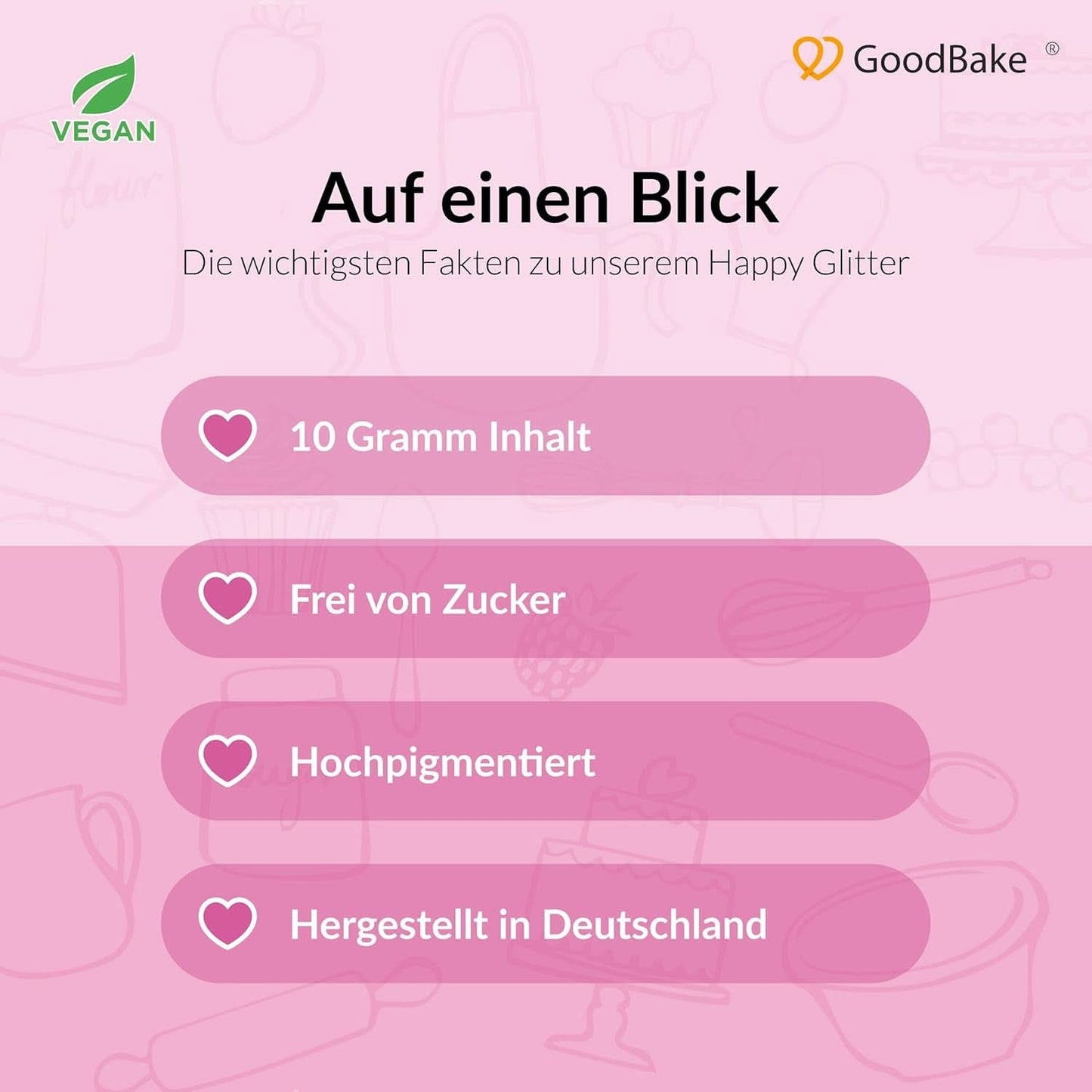 Goodbake Happy Glitter Gold – Essbarer Lebensmittelglitter, 10 Gramm Glitter Naty Shop