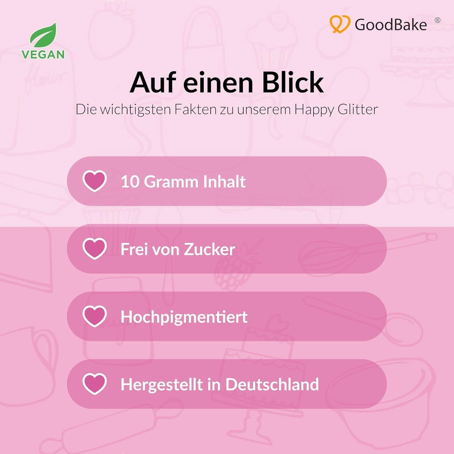 Goodbake Happy Glitter Gold – Essbarer Lebensmittelglitter, 10 Gramm Glitter Naty Shop
