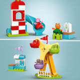 LEGO DUPLO Peppa Wutz Kirmes – Kinderspielzeug und Motorikspielzeug ab 2 Jahren – Vorschulspiele mit Riesenrad, Rutsche und 3 Figuren inklusive Mollie Kitty und Klausi Kläff – Geschenk für Kinder 10453 Bausets Besuchen Sie den LEGO-Store