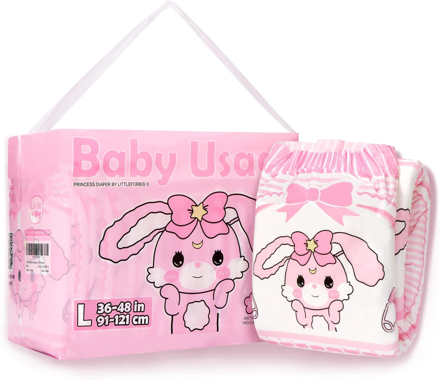 Bedruckte Windeln für Erwachsene 5500-5800 ml, 10 Stück - Baby Usagi (XL)