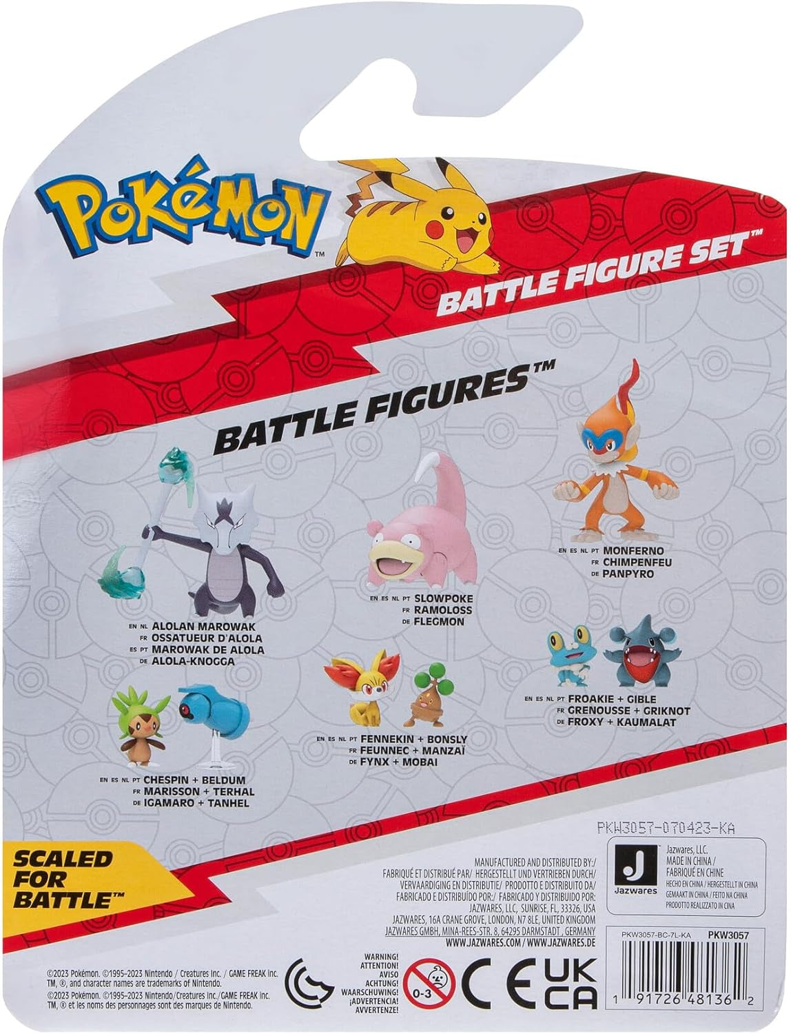 Pokémon PKW3057 Kampffiguren-Set – Piepi, Tanhel, Lauchzelot Actionfiguren Naty Shop