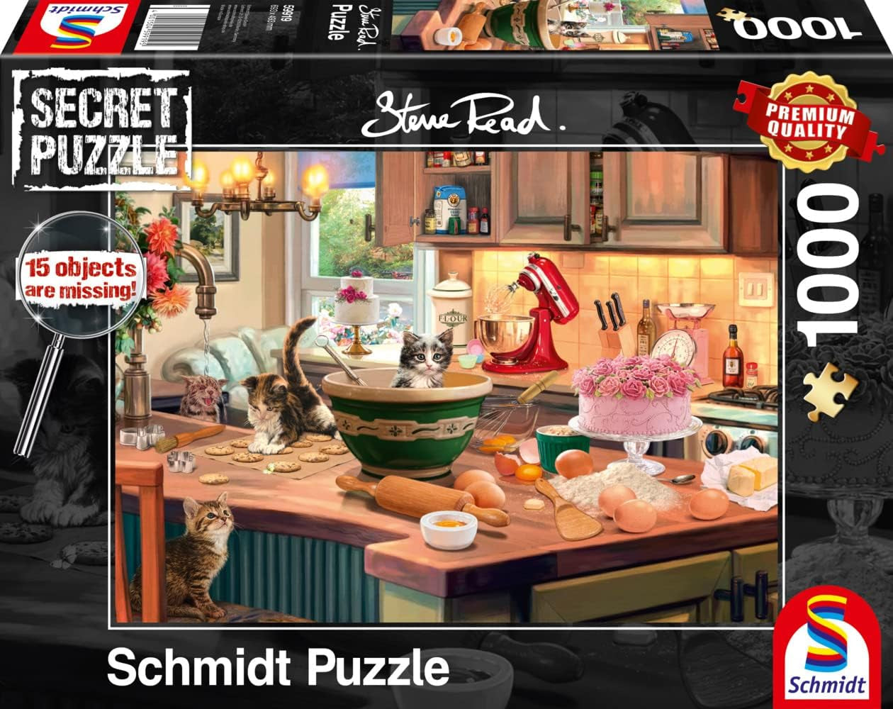 Schmidt Spiele 59919 Geheimrätsel, Am Küchentisch, 1.000 Teile, Bunt, Großes Puzzle Naty Shop Standardtitel