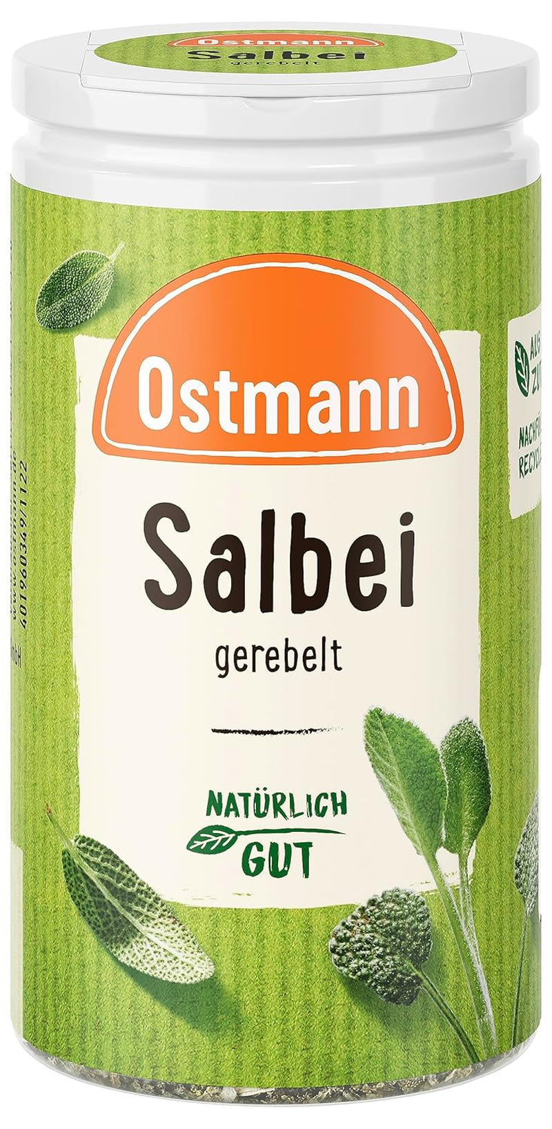 Ostmann Gewürze - Salbei gerebelt | Würziges Kräuteraroma für Fleisch- und Gemüsegerichte | 10 g in der Dosis