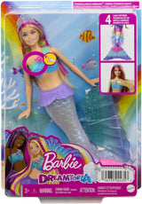 Barbie Dreamtopia Magic Light Meerjungfrau-Puppe mit blonden Haaren, Barbie-Puppe mit Meerjungfrauenschwanz, geeignet als Geschenk für Kinder ab 3 Jahren, HDJ36