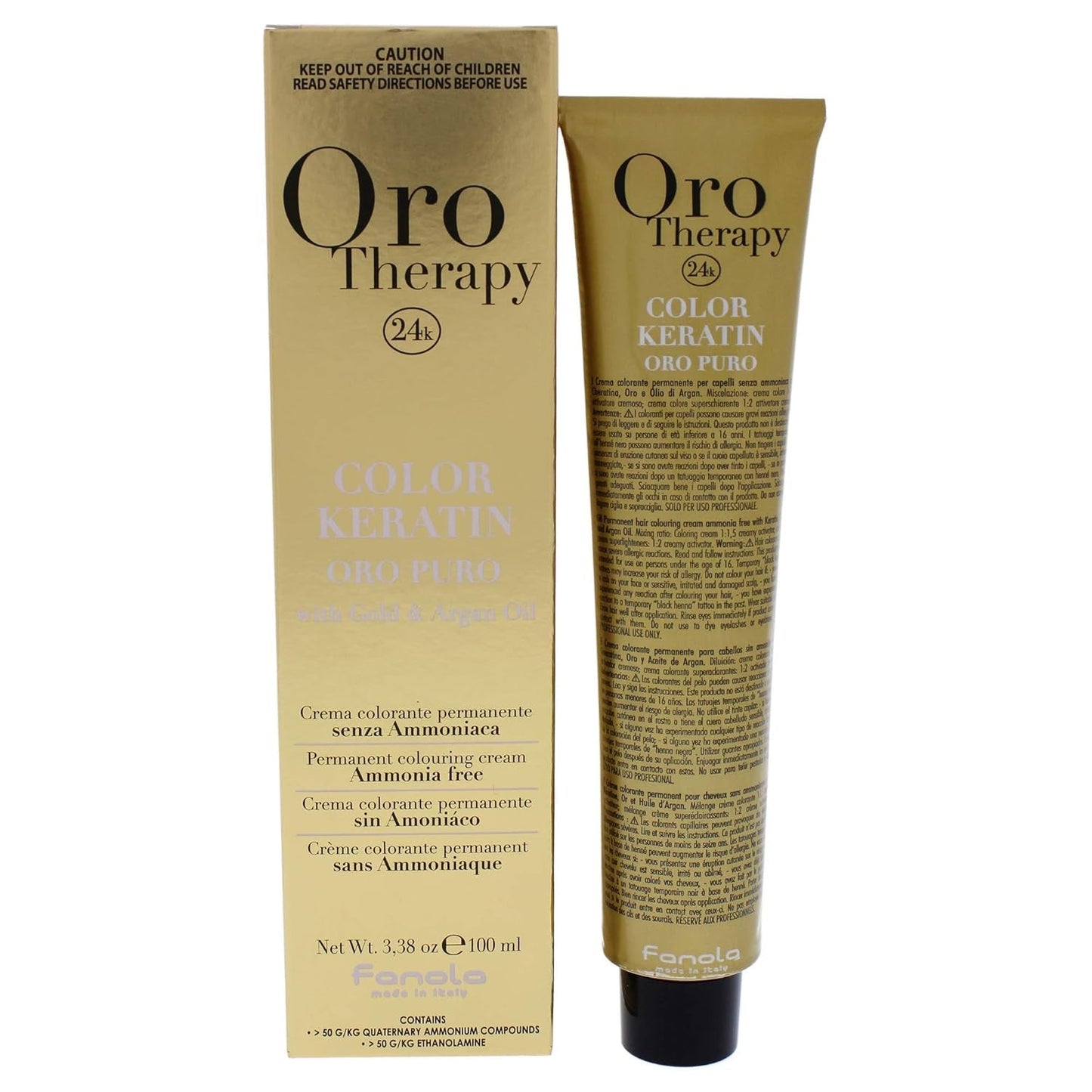 Fanola Oro Therapy Color Keratin 5.0 100 ml Haarfärbemittel Naty Shop Gold, Blond