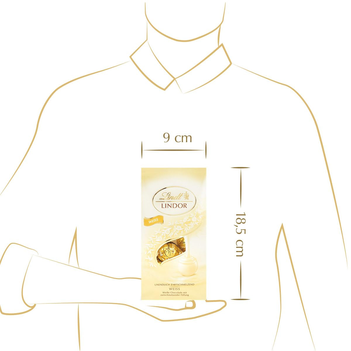 Lindt weiße Schokoladenkugeln LINDOR | 137g Beutel | Ca. 10 weiße Schokokugeln mit zartschmelzender Füllung | Schokoladen-Geschenkset | Schokoladen-Geschenkset (2er-Pack)