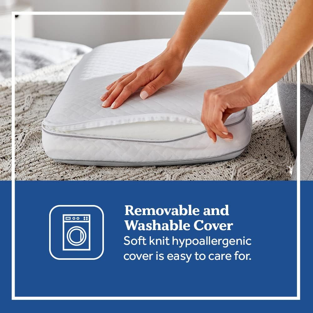 Sealy Essentials Memory Foam-Kissen Standard Weiß 2-teilig Naty Shop Standard-Kissen