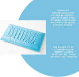 Genius Eazzzy Schaumstoffkissen 40X80 cm Höhe 10 cm – Nackenstützkissen mit 2 Härtegraden + kühlendem Gelschaum – Schlafkissen für Seiten-, Rücken- und Bauchschläfer gegen Nackenschmerzen, Polyester Naty Shop Standardkissen
