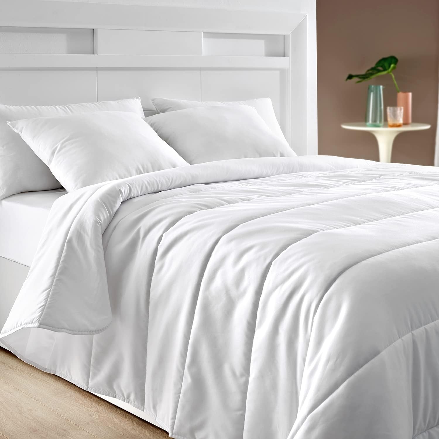 Pikolin Home Steppdecke, Faser, weiß, Bett 135/140-220 x 220 cm, 2 Bettdecken und Steppdecken Naty Shop