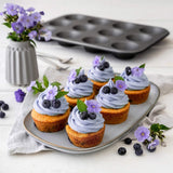 Zenker 12Er Muffinform Energy, Premium-Backform, Für Köstliche Kuchen, Verkürzt Die Backzeit Um Bis Zu 20% (Farbe: Silber/Anthrazit), Menge: 1 Stück, Hellgrau Und Dunkelgrau Formen und Tabletts zum Backen Naty Shop
