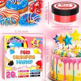 Lebensmittelfarben-Set in Pulverform – 4 x 5 g konzentrierte Lebensmittelfarbe für Fondant, Buttercreme, lebendige Lebensmittelfarbe zum Backen, Kuchendekoration, Färben von Ostereiern, Macarons, Allerheiligen