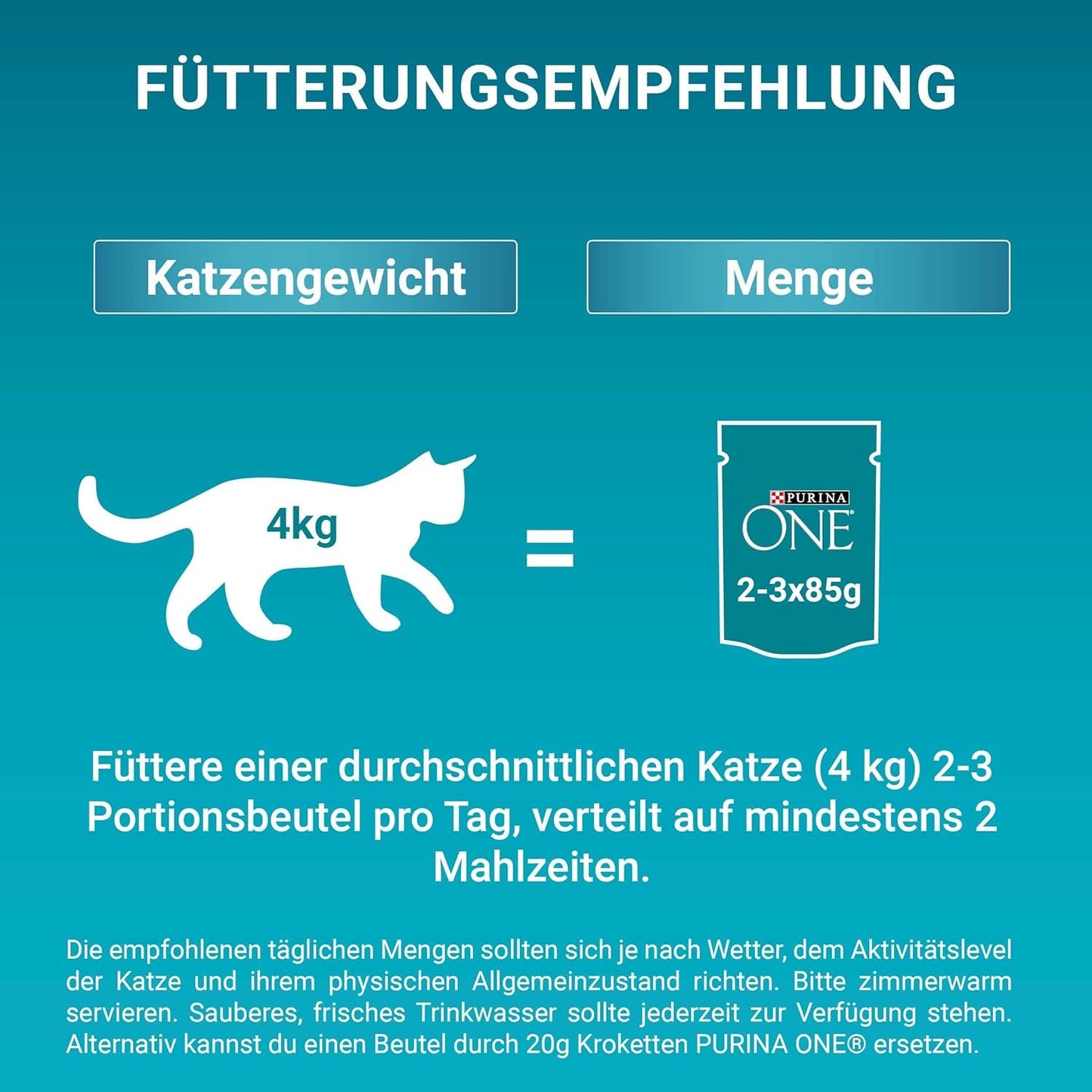 PURINA ONE Sensitive Nassfutter für Katzen, zarte Stücke in Hühnersauce, 26er Pack (26 x 85g)