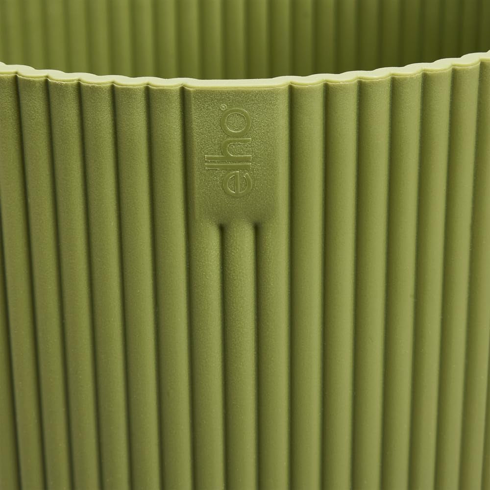elho Vibes Fold Bowl 25 – Blumentöpfe für den Innenbereich – 100 % recycelter Kunststoff – Ø 24,9 x H 12,1 cm – Grün/Ferngrün
