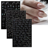 Jmeowio Nagelsticker Aurora Geometrisch 12 Blatt Nail Art Sticker Selbstklebend Nagelaufkleber Bunt Dekoration Nageldesign Zubehör