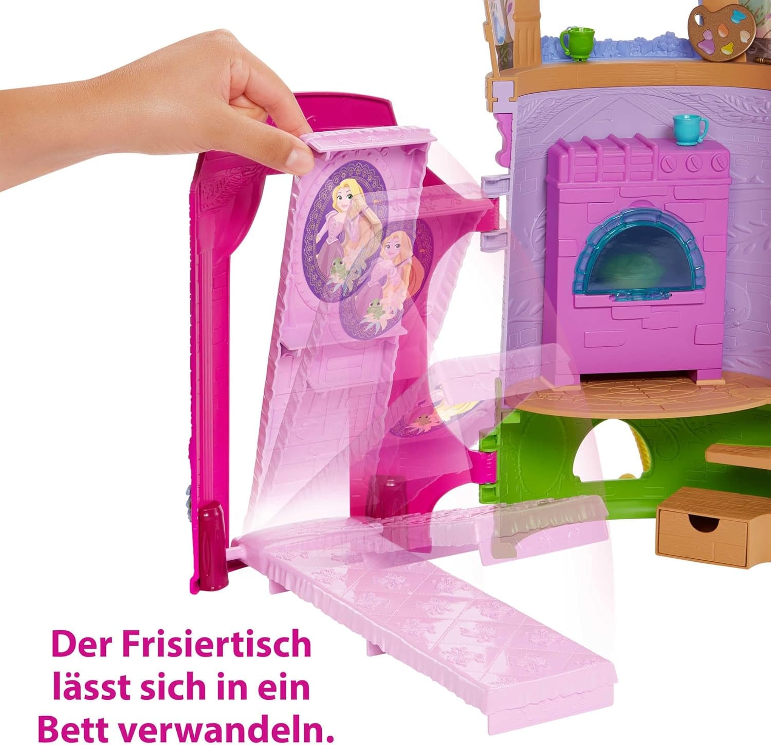 Disney Princess HMV99 – Beweglicher Rapunzel-Puppen- und Spielturm mit rundum Spaß, 6 Spielbereichen und 15 Zubehörteilen, inspiriert vom Disney-Film, Spielzeug für 3-jährige Puppen Naty Shop Dolls