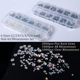 ANGNYA 4000 Stück Strasssteine ​​​​Nägel Nail Art Strasssteine ​​​​Dekorationen Nagelsteine ​​​​Für Nail Art Zubehör Und Klare Kristall Strasssteine ​​​​Handwerk Mit Pick up Pinzette Und Strass Picker Dotting Pen…