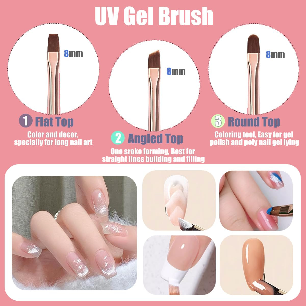 10 Stück Nail-Art-Pinsel, Nagel-Gel-Nagellack-Malpinsel, Zeichenstift, Nagel-Liner-Pinsel und Nagel-Dotting-Stift für Gel-Nagellack, DIY, Maniküre, Salon zu Hause