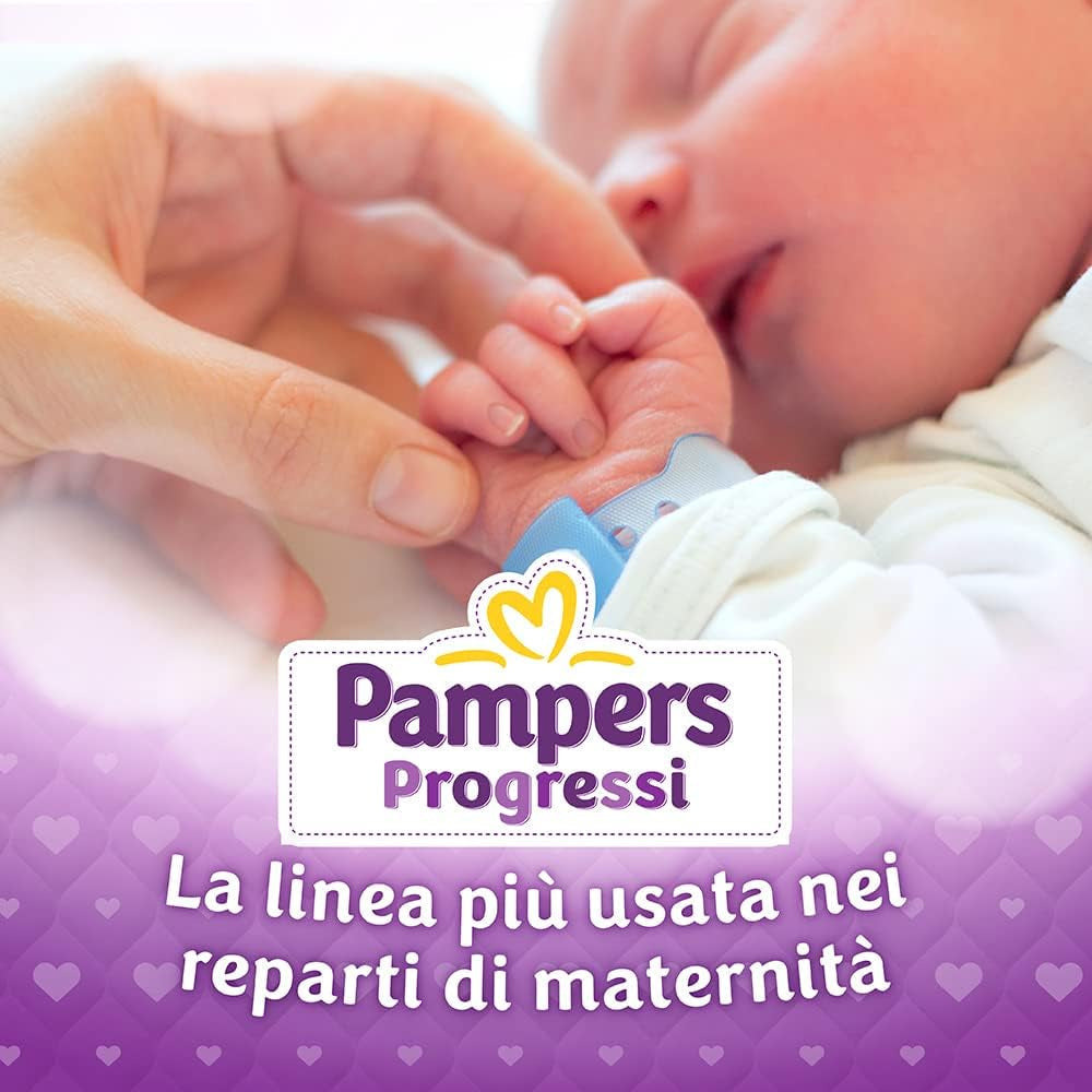 Pampers Progressi & Fit Prime Midi Windeln, Kurzformat, 162 Windeln, Größe 3 (4-9 kg), Online-Mitgliedschaft im Fitnessstudio für 1 Monat als Geschenk