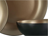 CreaTable, 23598, Serie GLAMOUR – Gold, 16-teiliges Tafelservice, Kombiservice aus Porzellan, spülmaschinen- und mikrowellengeeignet, hochwertige Herstellung