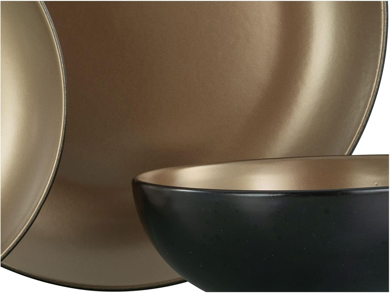 CreaTable, 23598, Serie GLAMOUR – Gold, 16-teiliges Tafelservice, Kombiservice aus Porzellan, spülmaschinen- und mikrowellengeeignet, hochwertige Herstellung