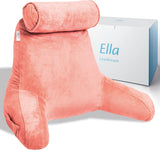 Ella Lesekissen für Bett und Sofa mit abnehmbarer Nackenrolle – Rückenkissen fürs Bett – Lesekissen aus Memory-Schaum mit Armlehnen, ideal zum Lesen, Fernsehen, Entspannen oder als Rückenstütze – Grau