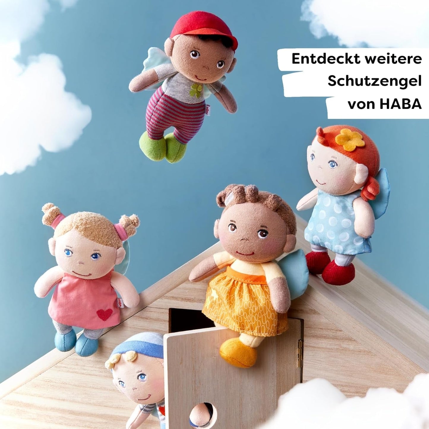 HABA Schutzengel Holly – Weiche Stoffpuppe (15 cm), perfektes Willkommensgeschenk für Babys und Kleinkinder – Waschbar bei 30 °C – 2011871001