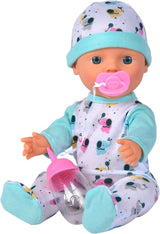 30 cm große Elefanten-Babypuppe aus Vinyl für Neugeborene mit Trink- und Tränkfunktion, Flasche und Schnuller, ab 2 Jahren