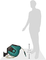 Amazon Basics Wandschlauchtrommel mit Schlauch, selbstaufrollend, 15 m, Marinegrün, Schwarz