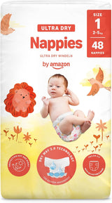 Amazon Ultra Dry Windeln, Größe 3 (4–9 kg) – Monatsbox, Weiß, 172 Stück (2 Packungen à 86 Stück) (ehemals Mama Bear, identisches Produkt)