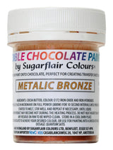 Lebensmittelfarbe Sugarflair Chocolate Lebensmittelfarbe für Schokolade, metallische Bronze – Farbige Bio-Kakaobutter, Schokoladenfarbe zum Färben von Schokolade, Pralinen – 35 g