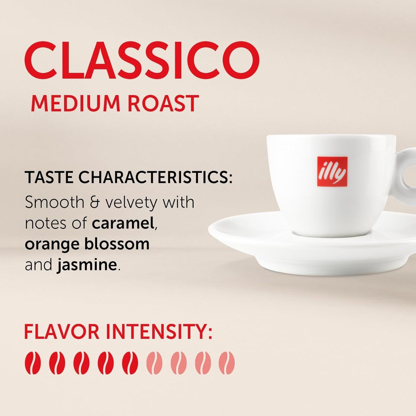 illy, Kaffee E.S.E. Pads Einzeldosis CLASSICO, 100% Arabica mit Noten von Orangenblüten und Jasmin, Sanfter Gesmack und Süßer Nachgeschmack, 1 Packung mit 18 kompostierbaren Kapseln