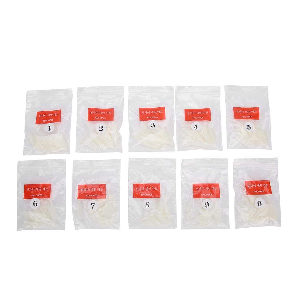 500 Stück künstliche Nagelspitzen, natürliche französische künstliche Nagelspitzen für Maniküre, L, DIY künstliche Nägel, ovales UV-Gel, Nagelzubehör für Frauen und Mädchen (natürliche Farbe)