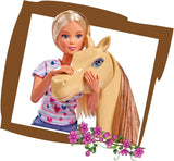 Simba 105730939 – Steffi Love Reittour, im Reitanzug, mit 2 Pferden, voll bewegliche Puppe, Anziehpuppe, 29 cm, für Kinder ab 3 Jahren. Puppen Naty Shop