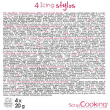 Scrapcooking – 4-teilige Marker: Gold, Schokolade, Weiß und Rot – dekorative essbare Stifte zum Schreiben und Zeichnen auf Desserts, Kuchen und Keksen