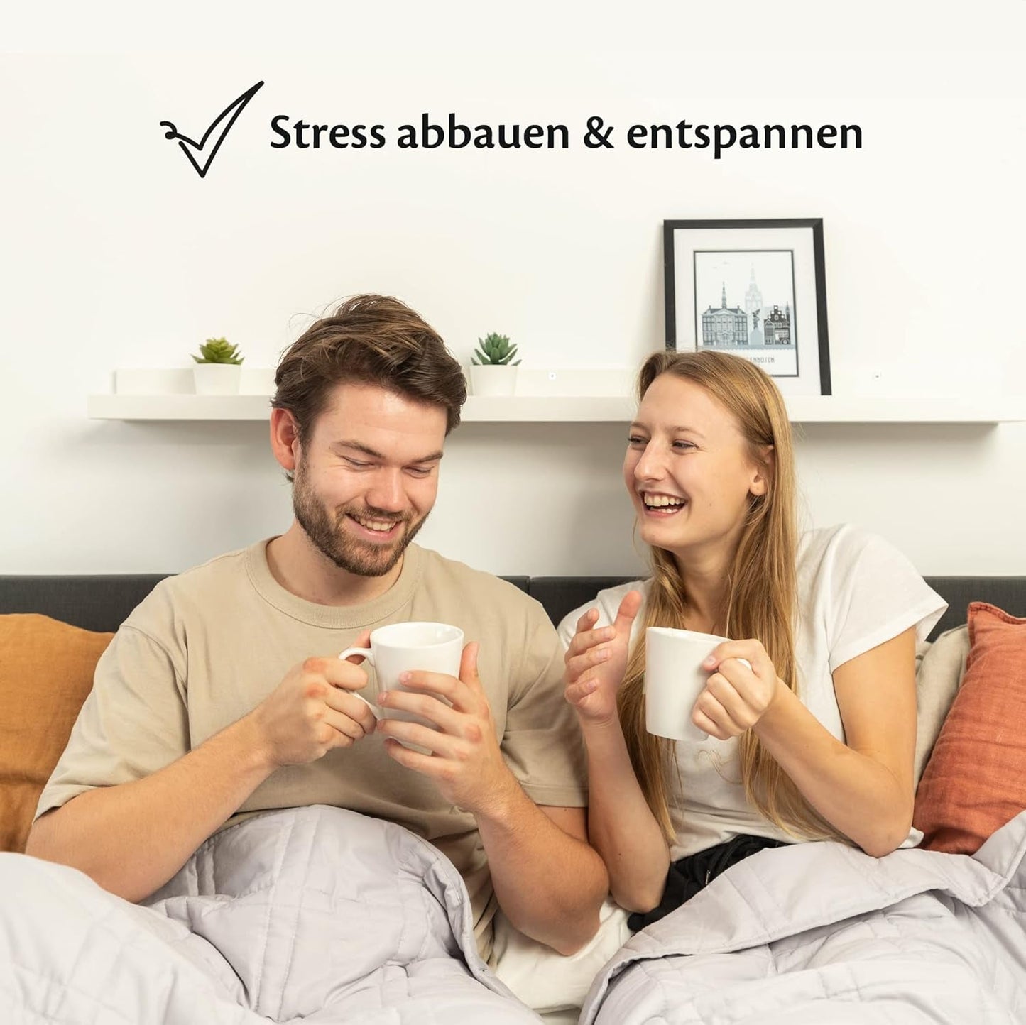 Gewichtsdecke 135X200 7Kg - Anti-Stress-Therapiedecke - Schwere Decke aus 100 % Baumwolle - Decke für tiefen Schlaf und bessere Erholung - Gewichtsdecke - für Männer und Frauen von 55-85Kg Betten und Decken Beuche den Ella-Store