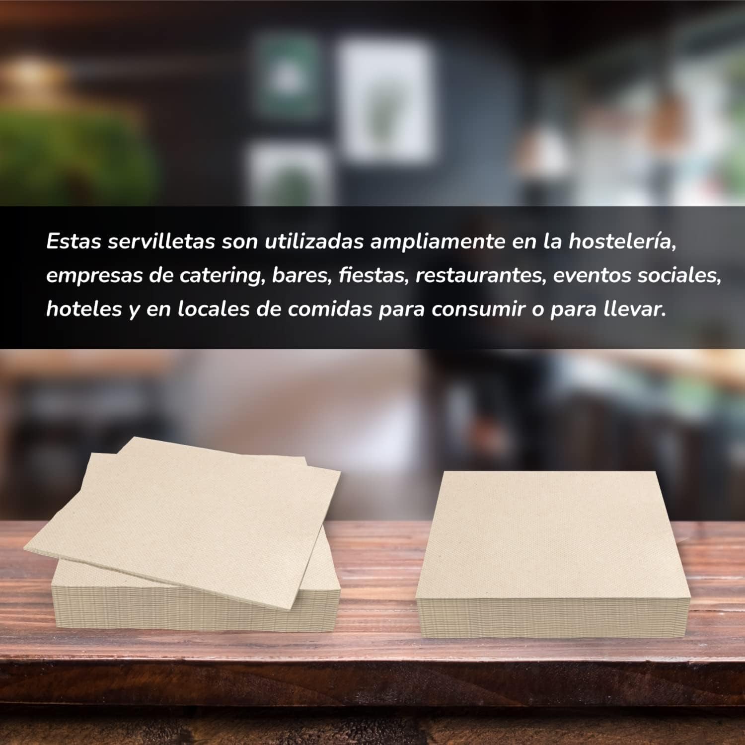 300er-Pack Cocktail-Papierservietten, 100 % recycelbar und biologisch abbaubar, Serviettenhalter aus Edelstahl, umweltfreundliche Servietten, 10 x 10 cm, gefaltet.