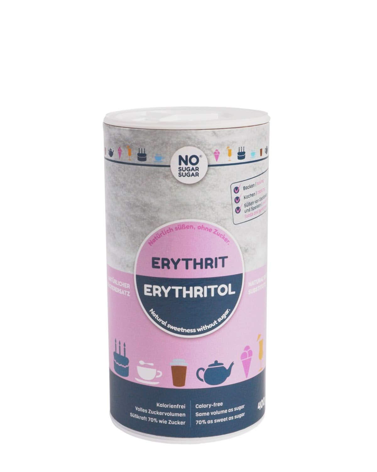 Ohne Zucker, natürliches Erythritol ohne Kalorien, als Zuckerersatz verwendbar, 4,5 kg Süßstoffe Naty Shop 400 Gramm