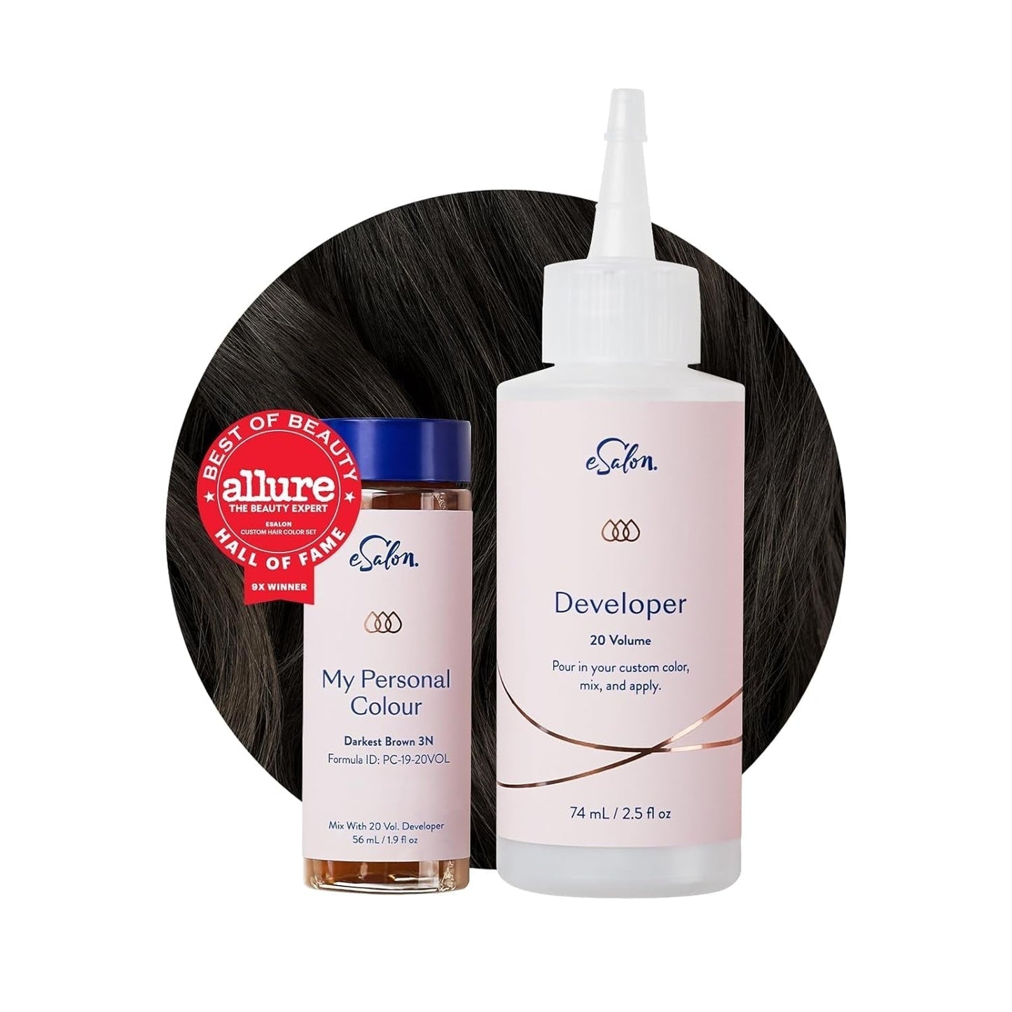 Permanentes Haarfärbeset, 100 % Grauabdeckung, Heimfärbung, 0 % Ammoniak-Haarfärbemittel, multidimensionale Haarfärbemittel, professionelle Haarfärbemittel, Naty Shop Haarfärbemittel Schwarz-Braun 3N