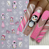 JMEOWIO Nagelsticker Weihnachten 6 Blatt Nail Art Sticker Selbstklebend Nagelaufkleber Schneeflocke Winterurlaub Niedliche Dekoration Nageldesign Zubehör