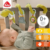 Fehn Activity Spiral Dino – Schiebe- und Zieh-Kinderwagenspielzeug – Baby-Dinosaurierspielzeug für Bett, Spielplatz, Kinderwagen und Autositz – Motorikspielzeug für Babys und Kleinkinder ab 0+ Monaten Babyspielzeug Naty Shop