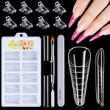 120-teiliges Nagelform-Set, Nagelverlängerungen, Gel-Nagelformen, Nagelform-Set mit Doppelkopfbürste und Nagelfeile mit Clips, für Gelnägel