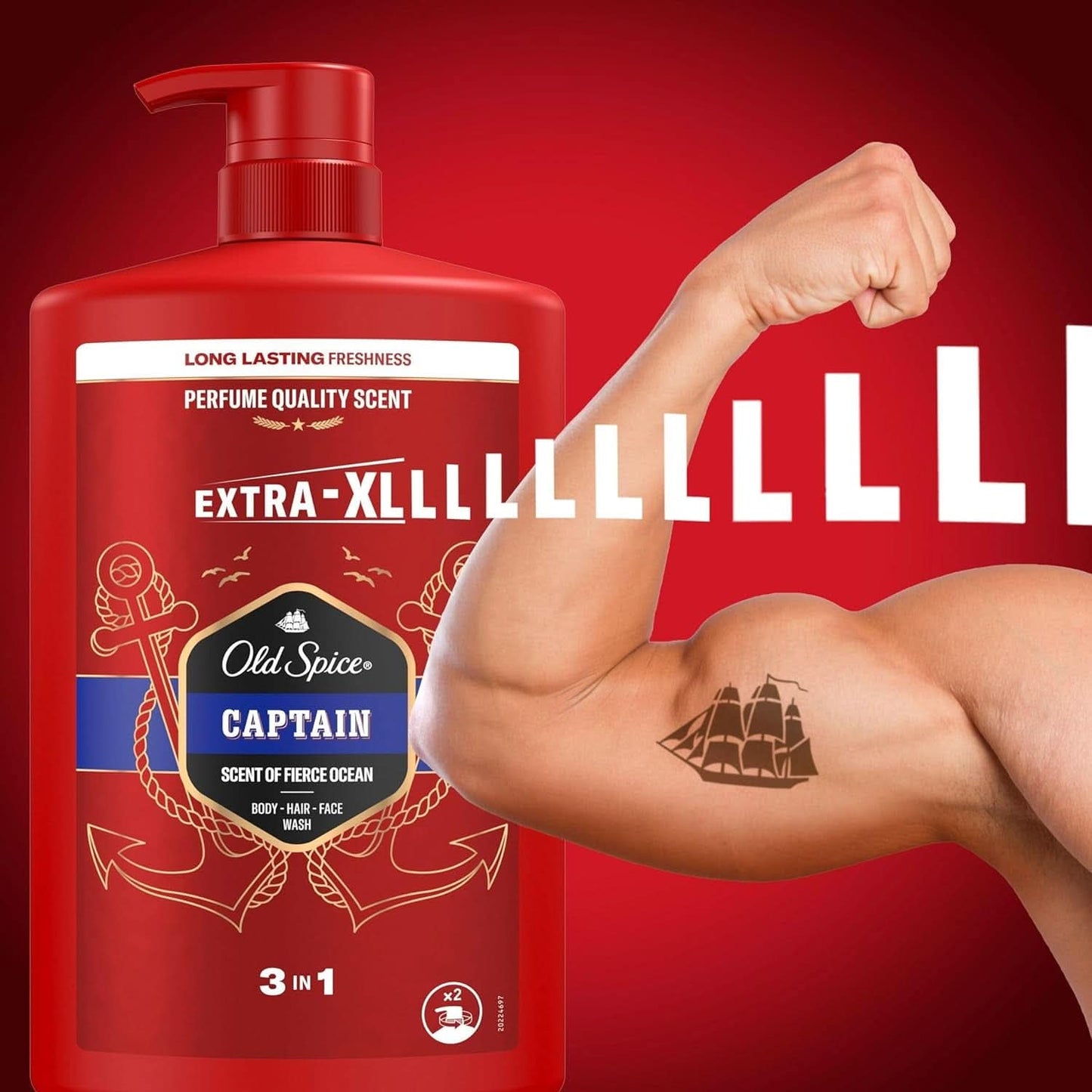 Old Spice Captain 3-in-1 Duschgel und Shampoo für Männer, 1 Liter Dusche & Bad Naty Shop