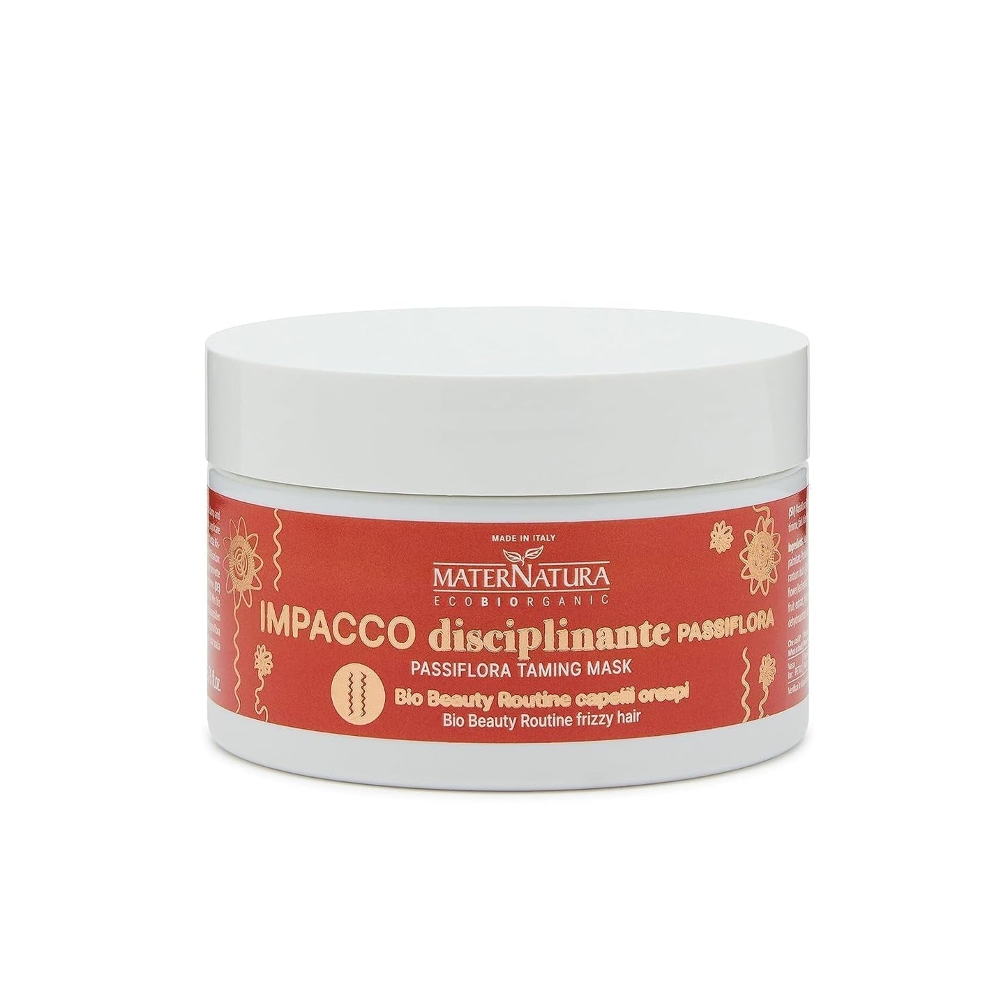 Maternatura Lockenmaske für lockiges Haar mit Passionsblume, Reparatur, Stärke und Glanz für perfekte Locken, Bio-Schönheitsroutine für lockiges Haar, hergestellt in Italien – 100 ml Naty Shop Haarmaske Standardtitel