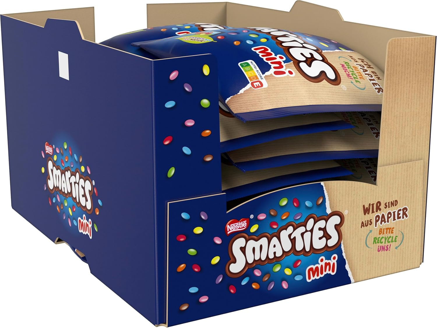 Nestlé SMARTIES Mini, kleine Linsen mit Milchschokolade, einzeln verpackt, 16er Packung (16 x 187 g)