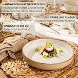 SÄNGER Rio Creme | 18-teiliges Steingut-Geschirrset für 6 Personen, bestehend aus 6 Speisetellern, 6 Desserttellern und 6 Schüsseln | DIE VALUE-KOLLEKTION