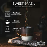 COFFEE CRUISE Sweet Brazil Brasilianische Kaffeebohnen 1kg - Mittlere Röstung - Aroma Kakao und Schokolade - Für alle Kaffeemaschinen - 100% Arabic