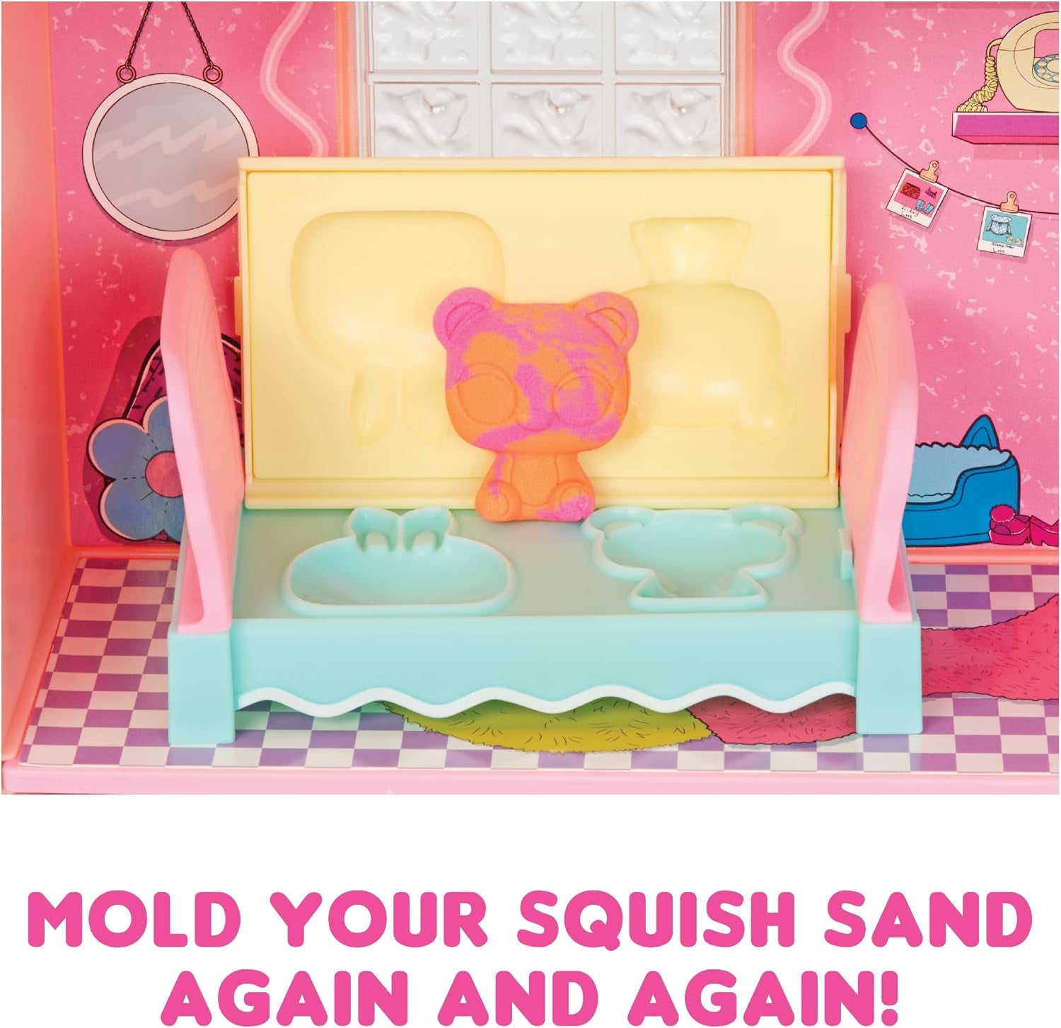 LOL Überraschung! Magisches Haus mit Squish-Sand und Diva-Sammelpuppe – Spielset mit Sammelpuppe, Squish-Sand, Überraschungen und Zubehör – ideal für Mädchen ab 4 Jahren