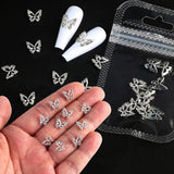 10 Stück Legierung Schmetterling Nagel Charms Metall Nail Art Anhänger Steine ​​für Diamanten Nägel Edelsteine ​​Nagel Schmuck Kunst Dekorationen Nail Art Schmuckherstellung
