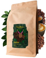Santos | Kaffeebohnen 2500g - 100% Arabica aus Brasilien | für Espresso, Cappuccino oder starken Filterkaffee | Omni-Roast | Klassischer Kaffee – der perfekte Einstieg in den Spezialitätenkaffee